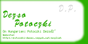 dezso potoczki business card